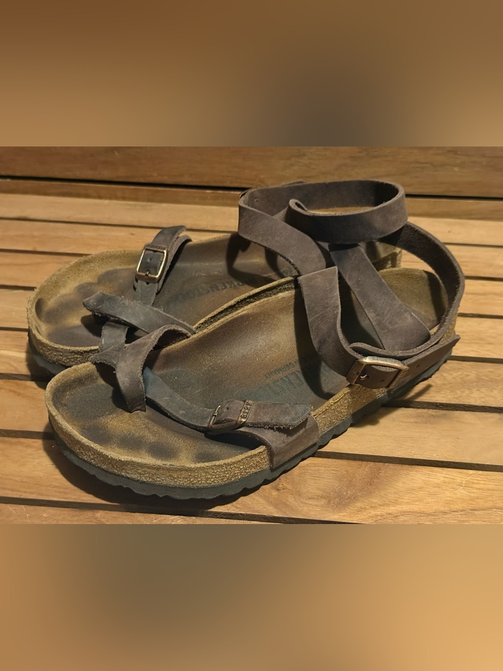 Women’s Yara Oiled Leather Flat Mocha 38 - Picture 2 of 7